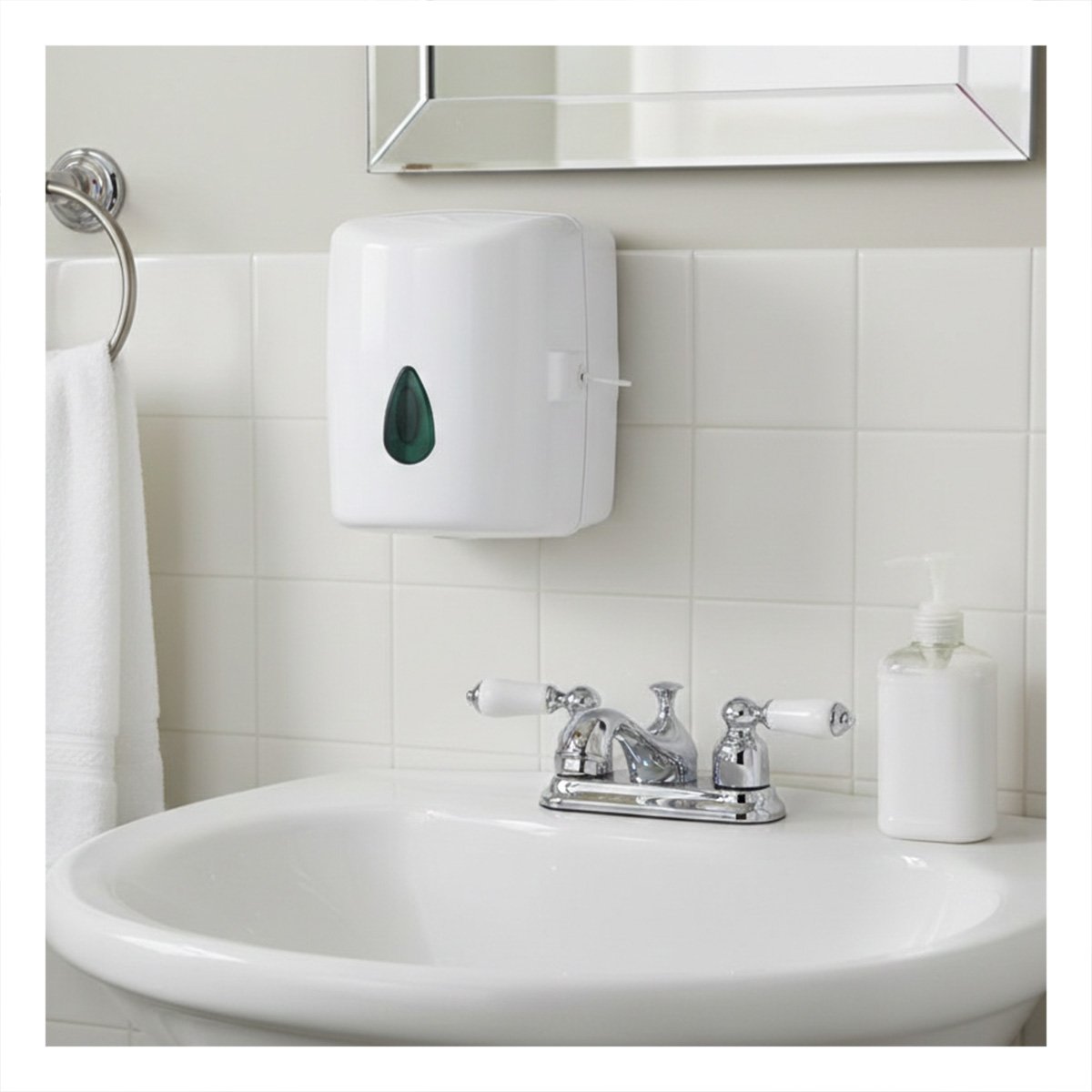 PACK2 DISPENSADOR BLANCO PAPEL TOALLA ROLLO VERTICAL PARA COCINA Y HOGAR - 3
