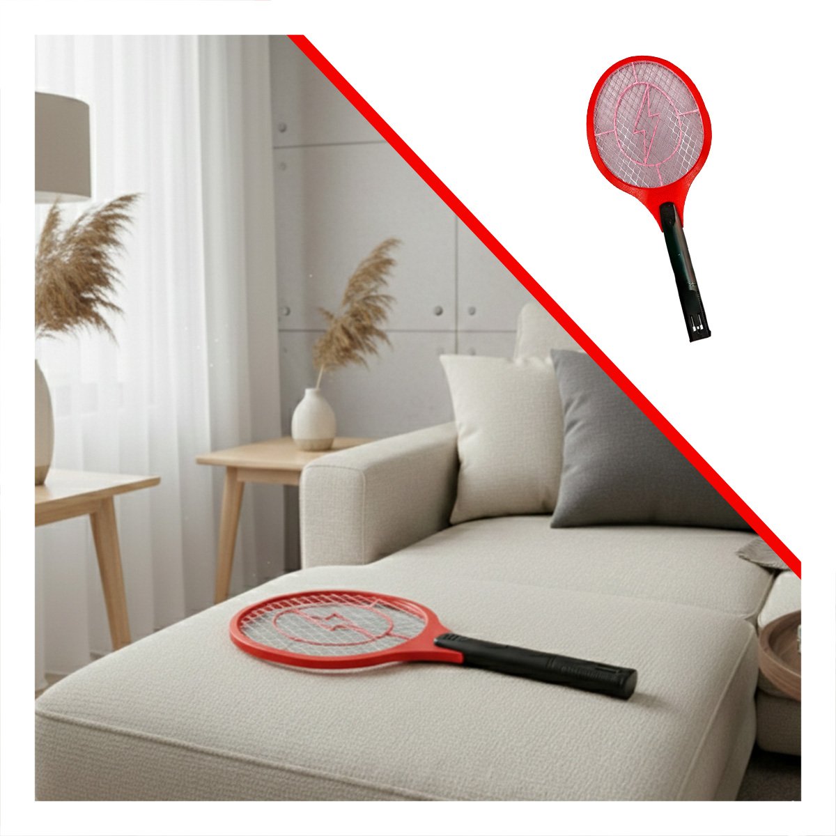 DISPOSITIVO MOSQUITERA ROJO CON MANGO NEGRO PARA HOGAR Y CONTROL DE INSECTOS Y+POST IT - 5