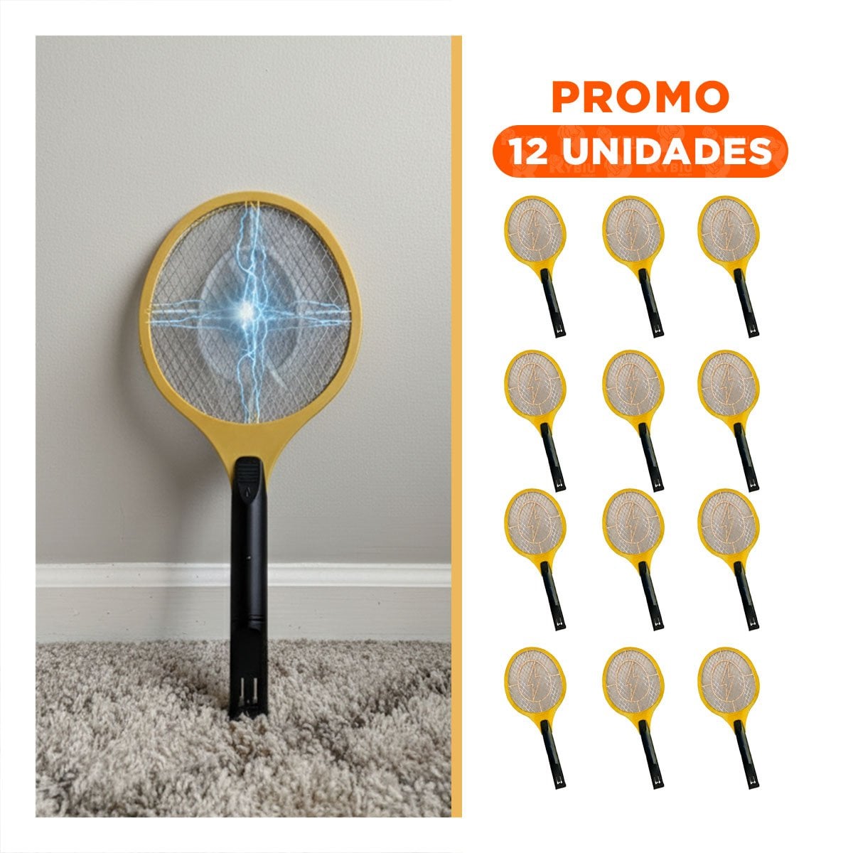 PACK12 DISPOSITIVO ANARANJADO MOSQUITERA MANGO NEGRO PARA HOGAR Y CONTROL MOSQUITOS - 1