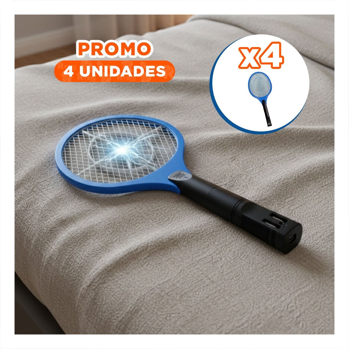PACK4 DISPOSITIVO MOSQUITERA AZUL MANGO NEGRO PARA CASA Y CONTROL DE INSECTOS Y+PAPEL REGALO - 1