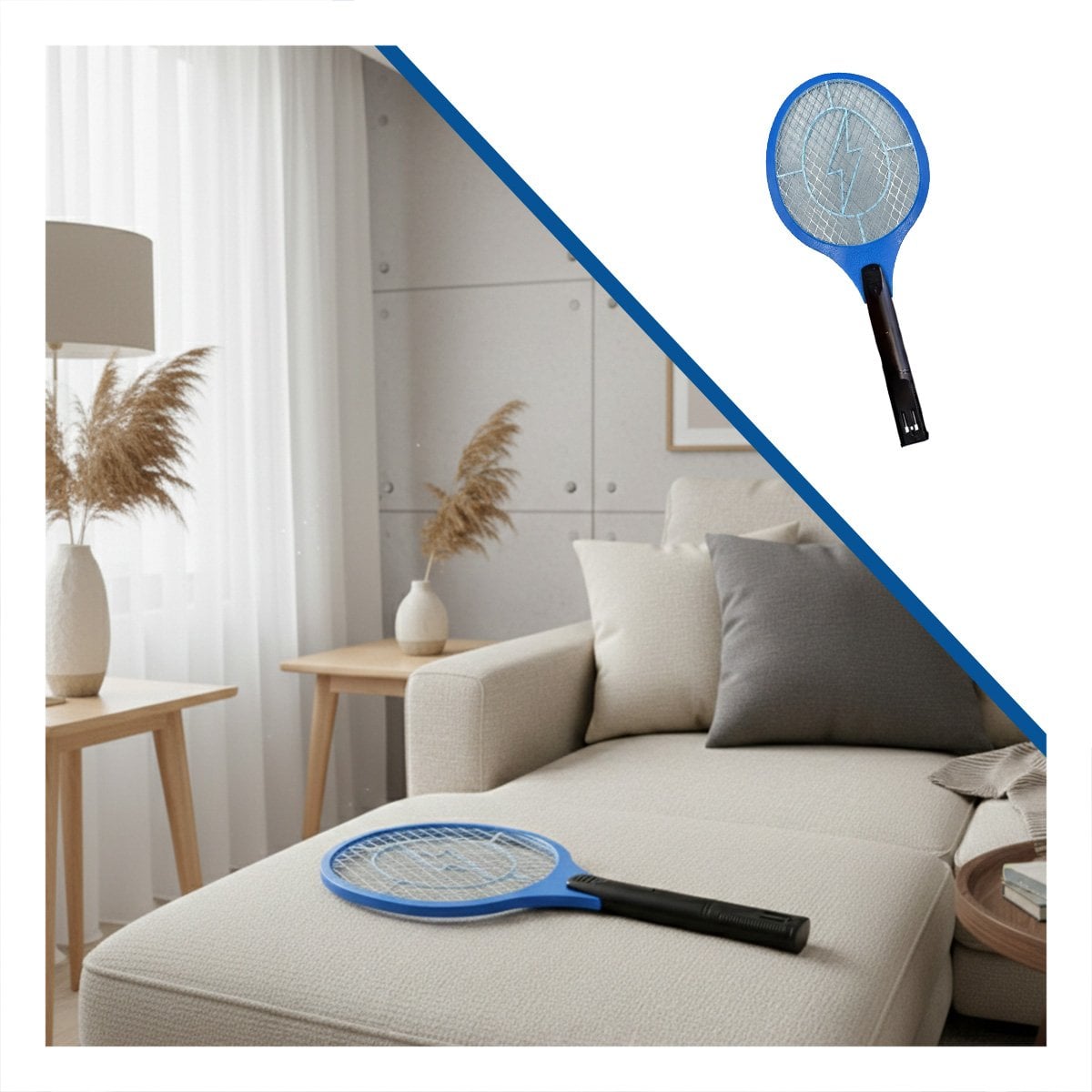DISPOSITIVO MOSQUITERA AZUL CON MANGO NEGRO PARA HOGAR Y CONTROL DE MOSQUITOS Y+POST IT - 5