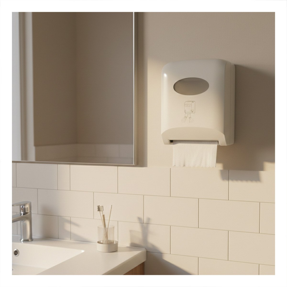 PACK2 DISPENSADOR PAPEL TOALLA ROLLO HORIZONTAL BLANCO PARA COCINA Y HOGAR - 3