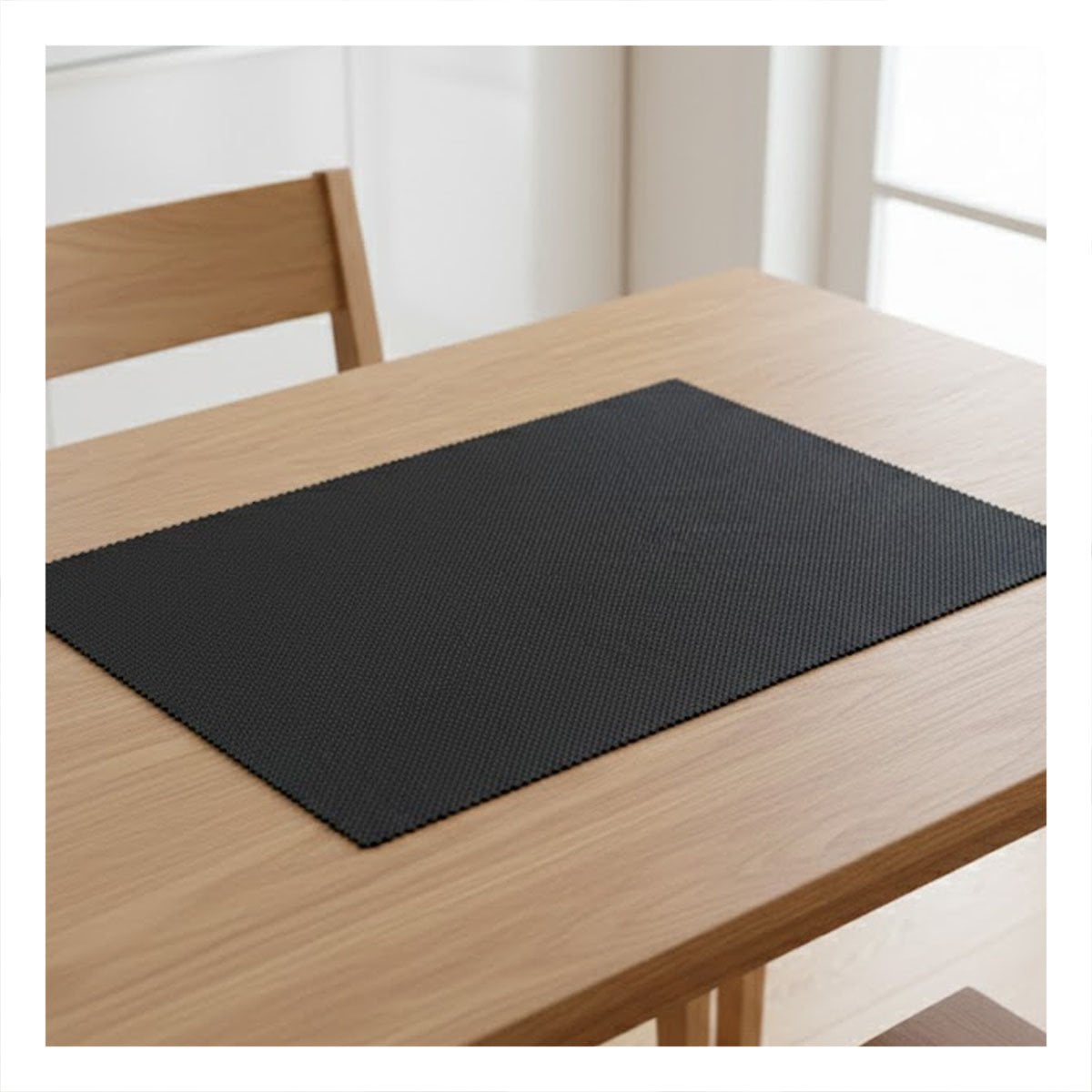 PACK2 SET 6 INDIVIDUAL NEGRO RECTANGULAR LISO 30X45CM PARA MESA Y COMEDOR - 2