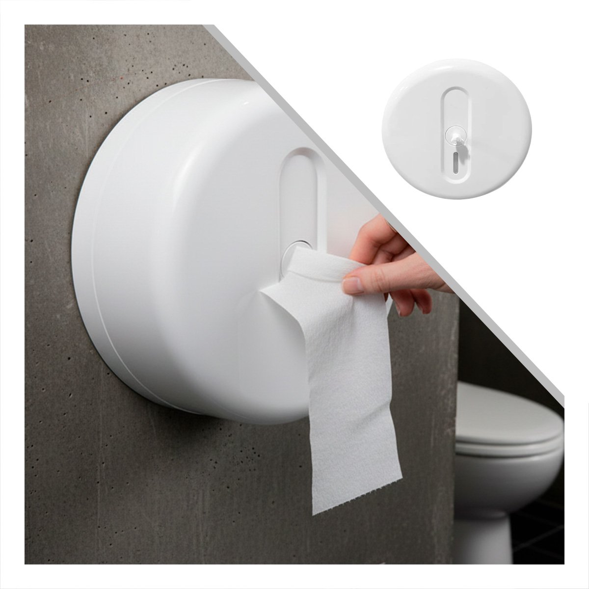 ORGANIZADOR PAPEL HIGIENICO JUMBO BLANCO CIRCULAR PARA ESPACIOS MODERNOS Y+POST IT - 5