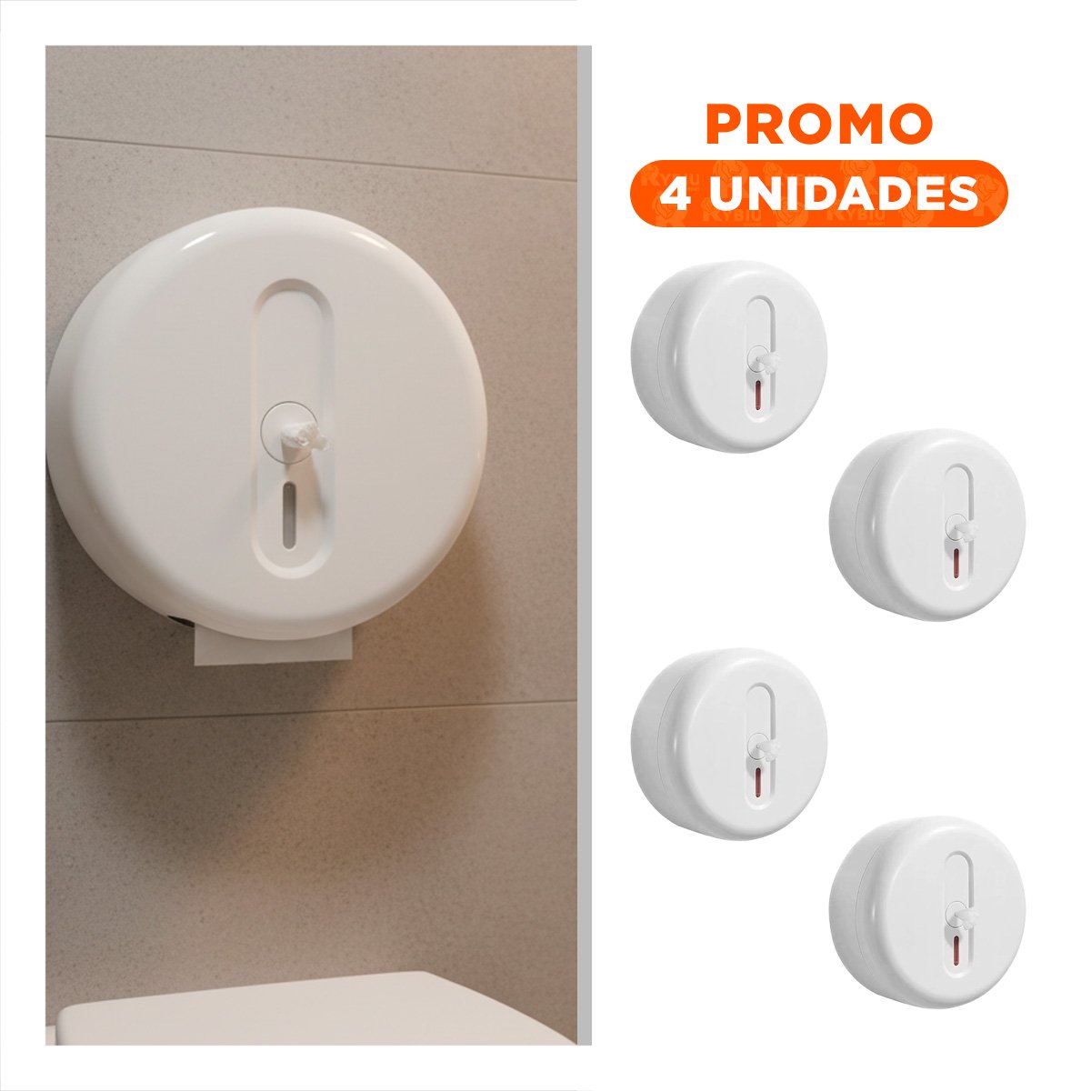 PACK4 CONTENEDOR PAPEL HIGIENICO CIRCULAR JUMBO BLANCO PARA USO DIARIO - 1