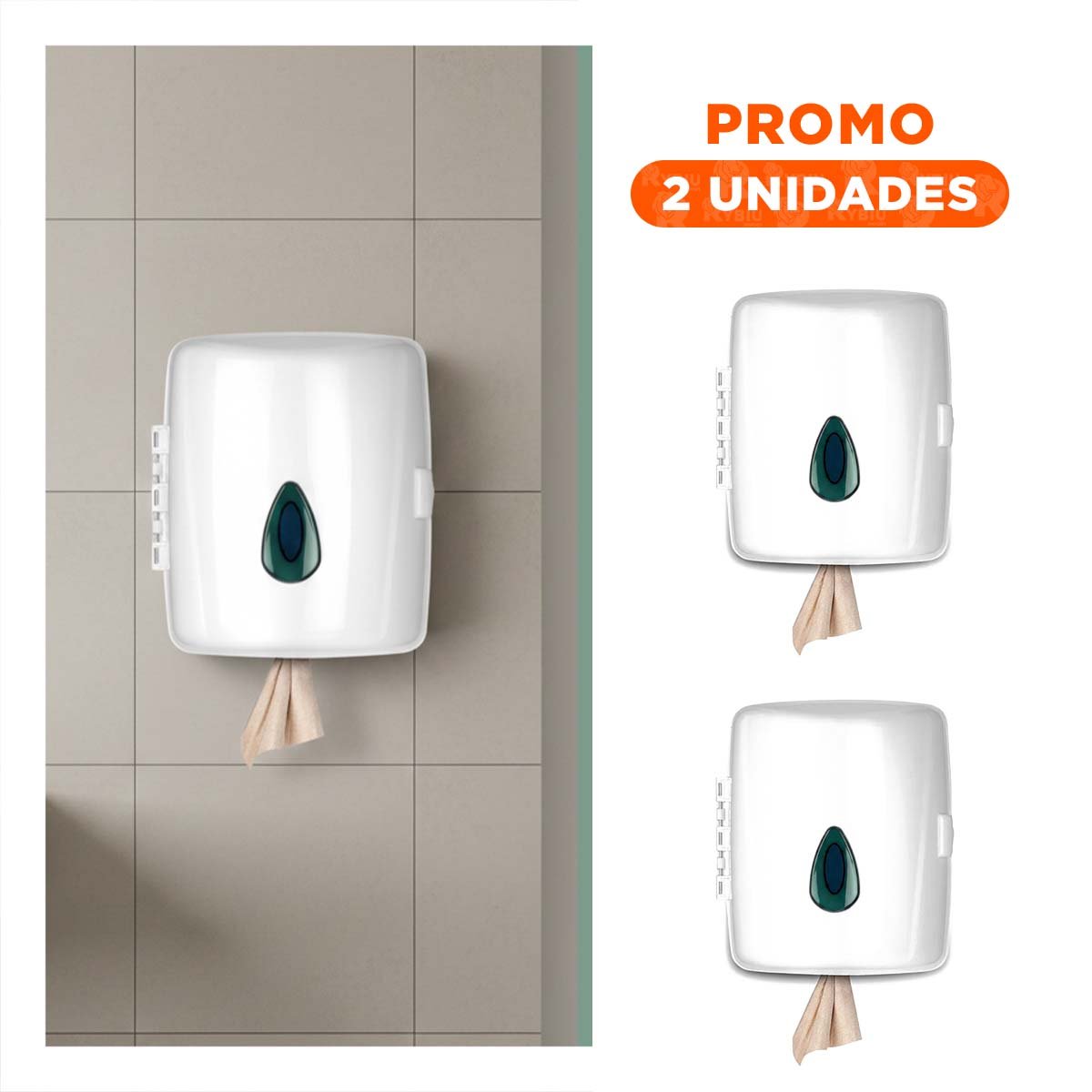 PACK2 SOPORTE BLANCO PAPEL TOALLA ROLLO VERTICAL PARA COCINA Y HOGAR Y+REGALO STICKER - 1
