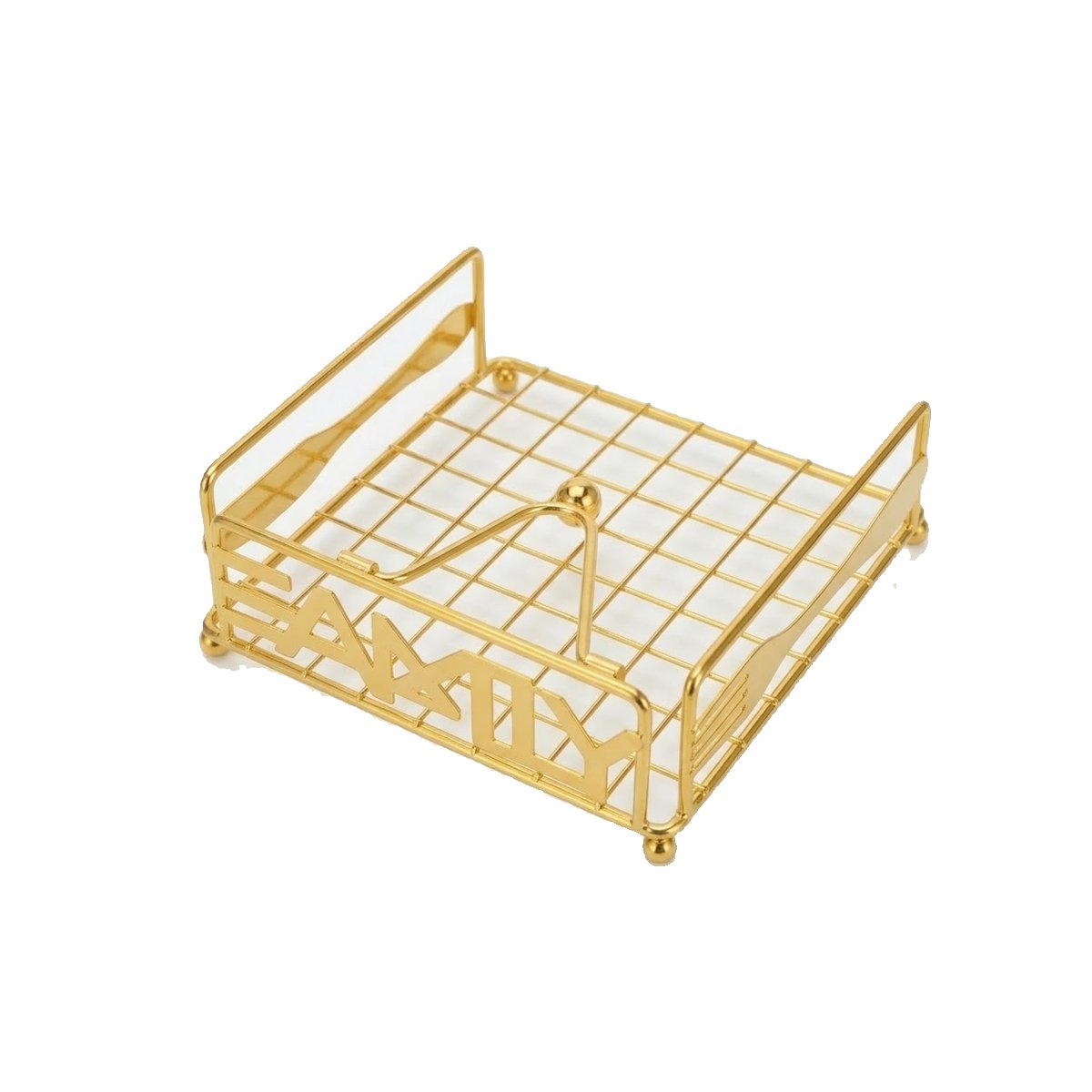 PACK4 DISPENSADOR SERVILLETAS DORADO CON BRAZO PARA USO DIARIO EN COCINA Y+PAPEL REGALO - 3