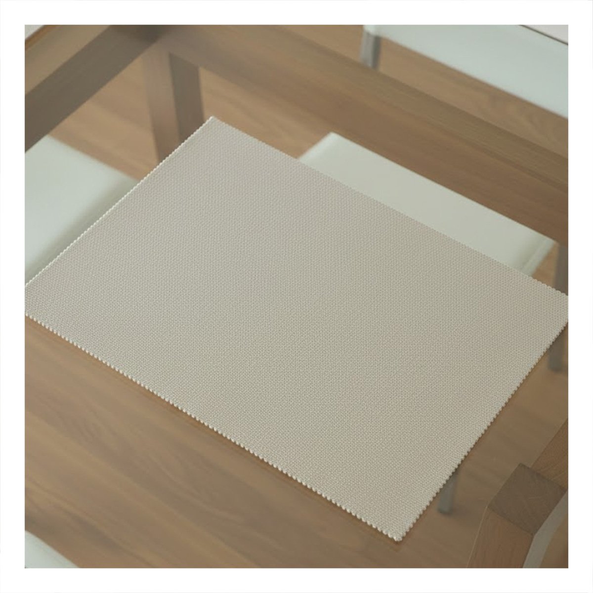 PACK2 SET 6 INDIVIDUAL RECTANGULAR LISO BEIGE 30X45CM PARA MESA Y COMEDOR - 3
