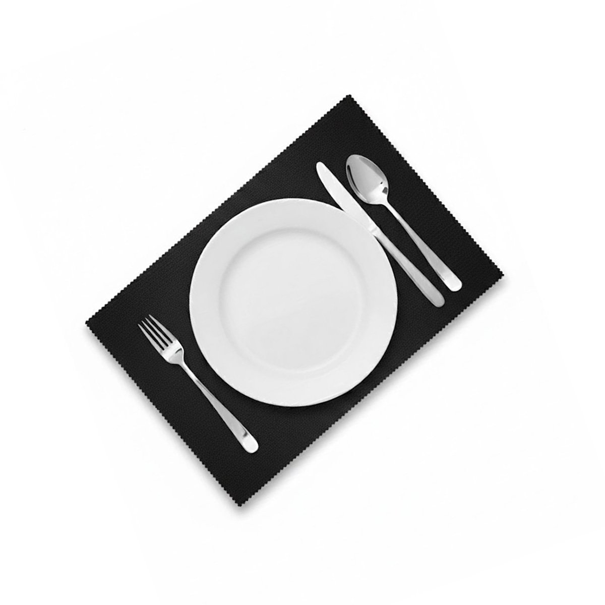 PACK 6 INDIVIDUALES RECTANGULARES LISO NEGRO 30X45CM PARA COMEDOR DIARIO Y+LIGAS REGALO - 5