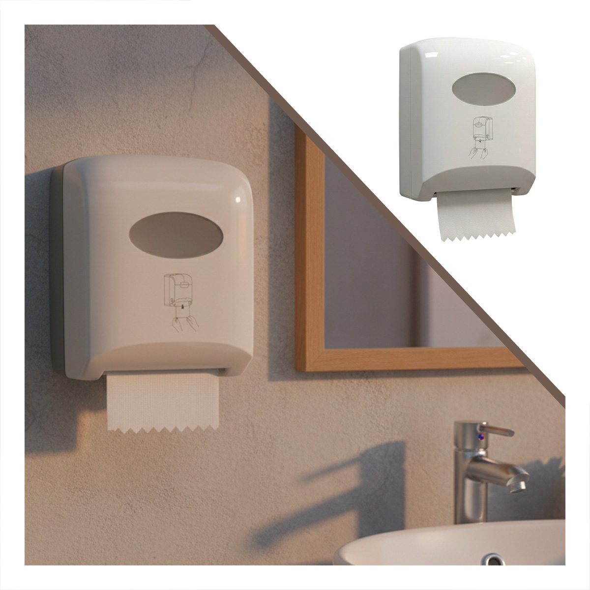 ORGANIZADOR DE PAPEL TOALLA EN ROLLO HORIZONTAL BLANCO PARA COCINA Y+POST IT - 5
