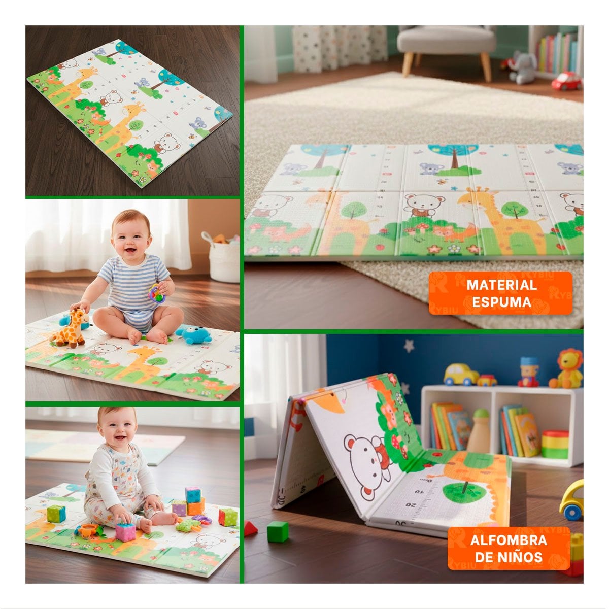 TAPETE DE NIÑOS MULTICOLOR 250X180X2CM PARA AREA DE JUEGO EN CASA Y+PAPEL REGALO - 3
