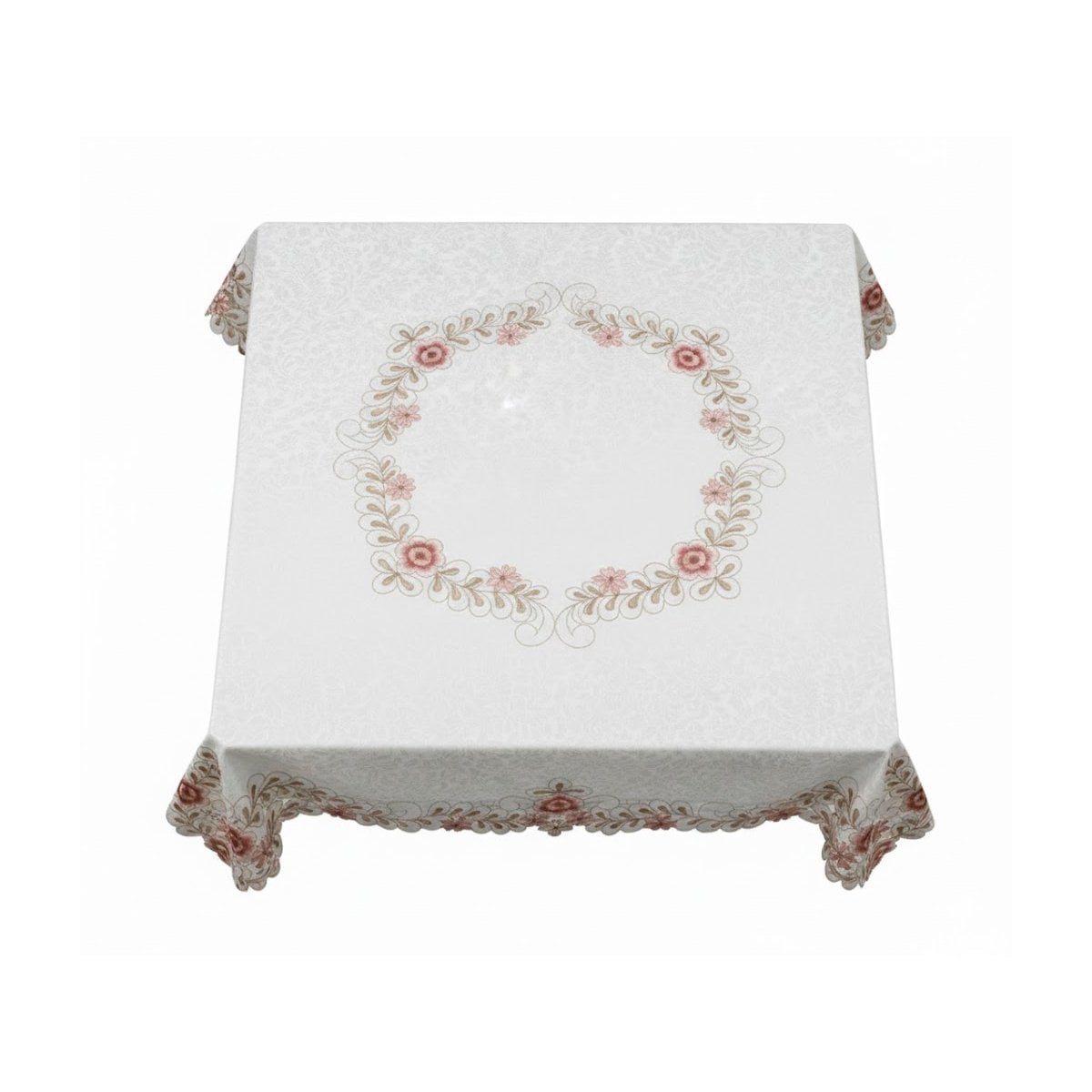 PACK12 CUBREMESA BORDE BORDADO CREMA FLORES Y HOJAS 350X180CM PARA COMEDOR Y+REGALO STICKER - 2