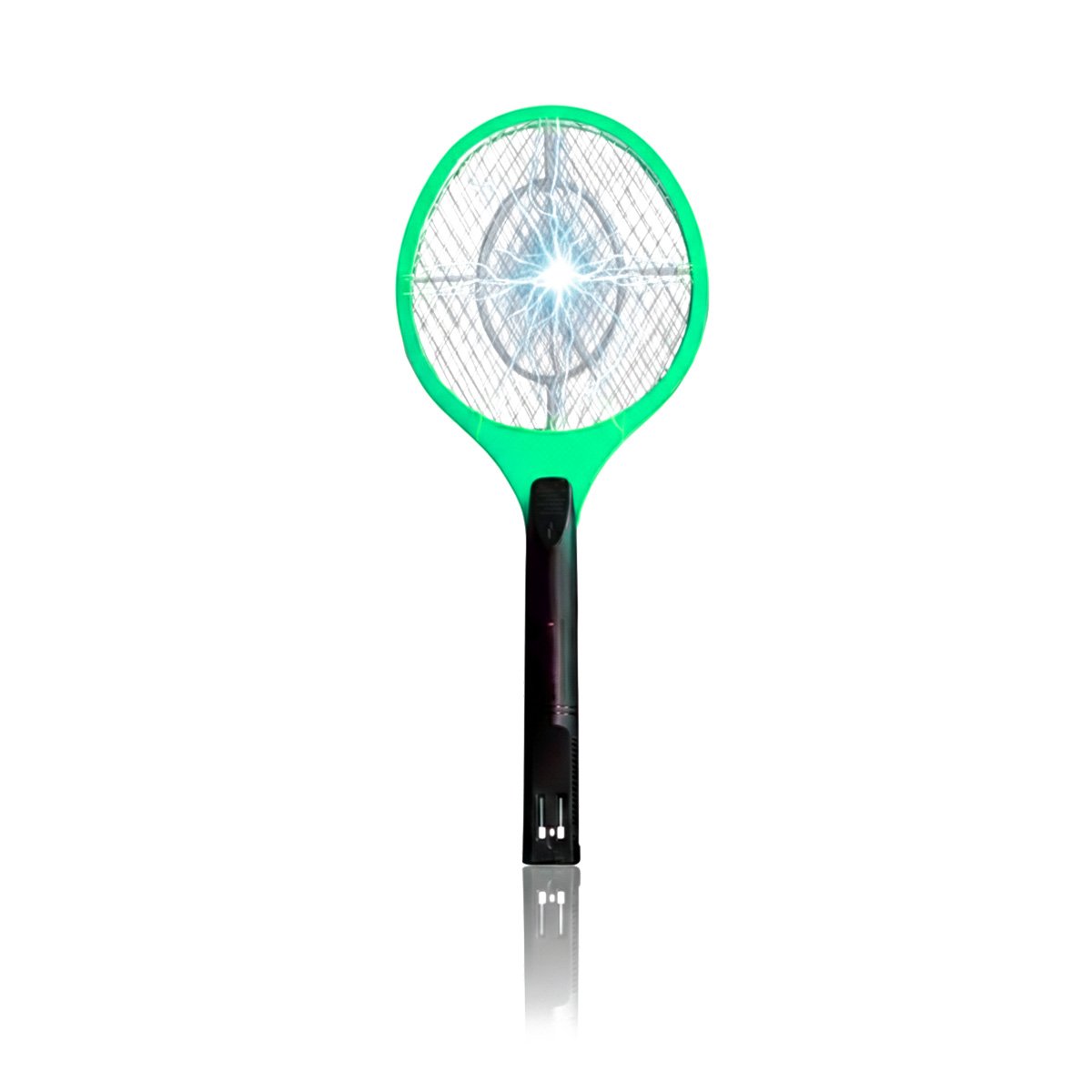 RAQUETA ELECTRICA VERDE CON MANGO NEGRO PARA CASA Y ELIMINACION DE MOSQUITOS Y+LIGAS REGALO - 5