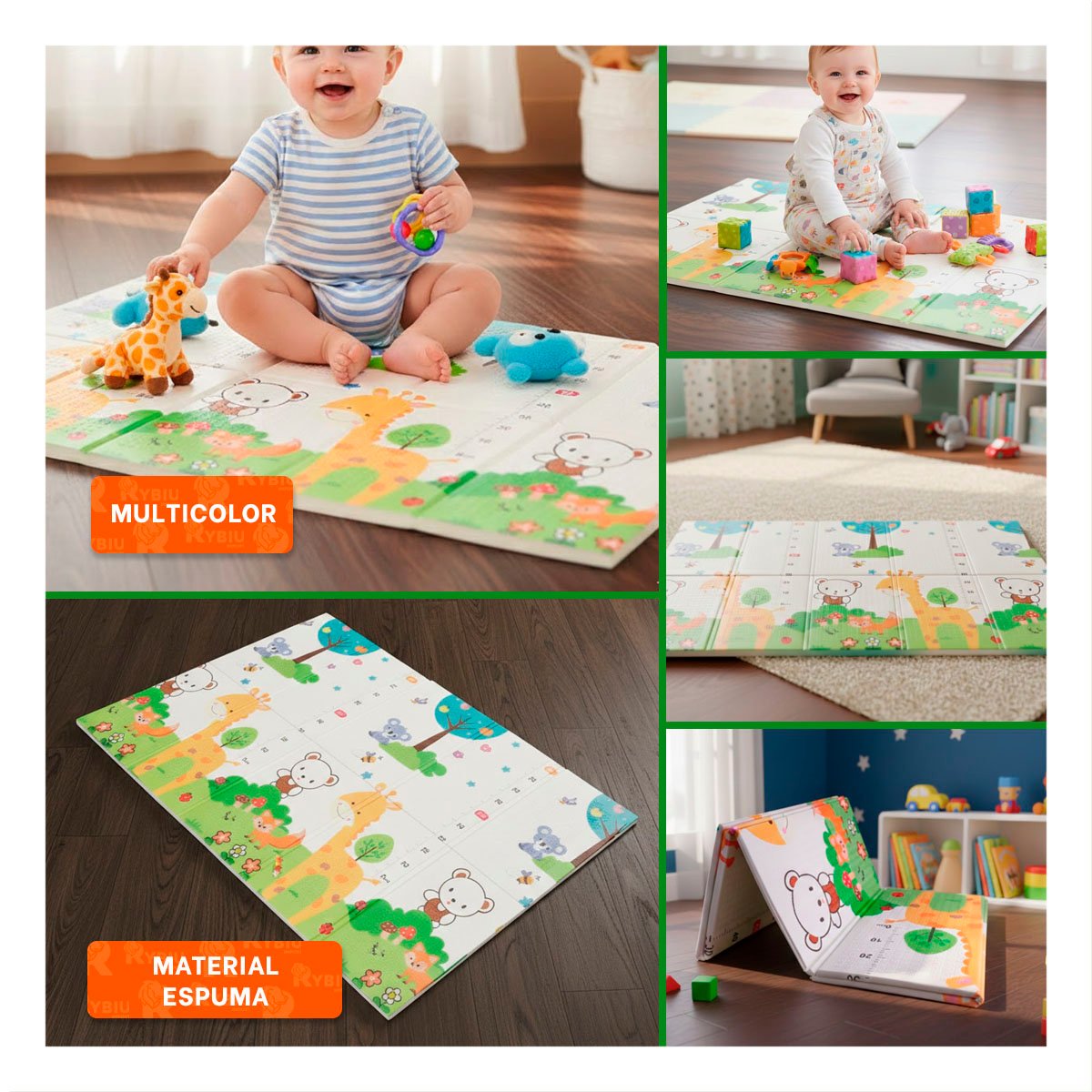 SUPERFICIE DE JUEGO NIÑOS MULTICOLOR 250X180X2CM PARA AREA INFANTIL Y+LIGAS REGALO - 1