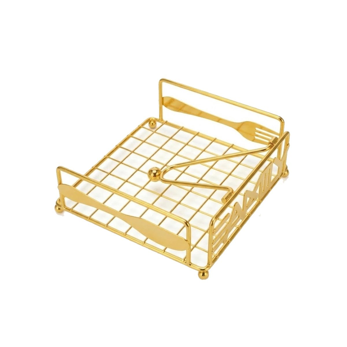 PACK2 SERVILLETERO DORADO CON BRAZO PARA SERVILLETAS DE MESA Y COCINA Y+REGALO STICKER - 2