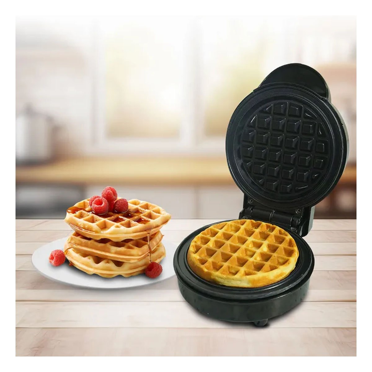 PACK6 COCINA PARA WAFFLES NEGRO PARA PREPARACION DE WAFFLES Y DESAYUNOS DIARIOS - 3