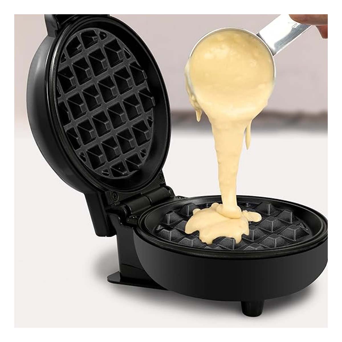 PACK6 COCINA PARA WAFFLES NEGRO PARA PREPARACION DE WAFFLES Y DESAYUNOS DIARIOS - 5