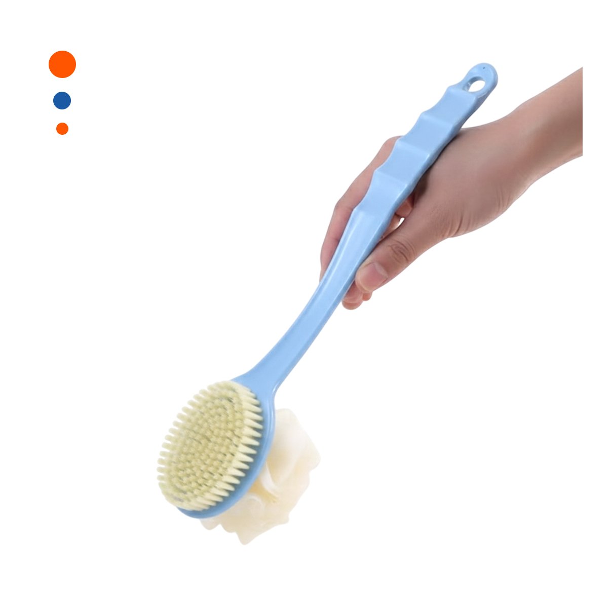 CEPILLO CORPORAL AZUL DOBLE CABEZALES 36CM PARA RELAJACION DIARIA Y+PAPEL REGALO - 5