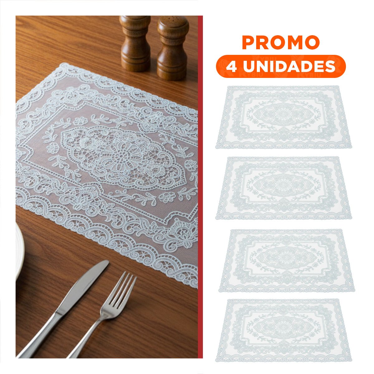 PACK4 MANTEL MODERNO PLATEADO CON DETALLE FLORAL Y RAMAS PARA MESA DE FIESTA - 1