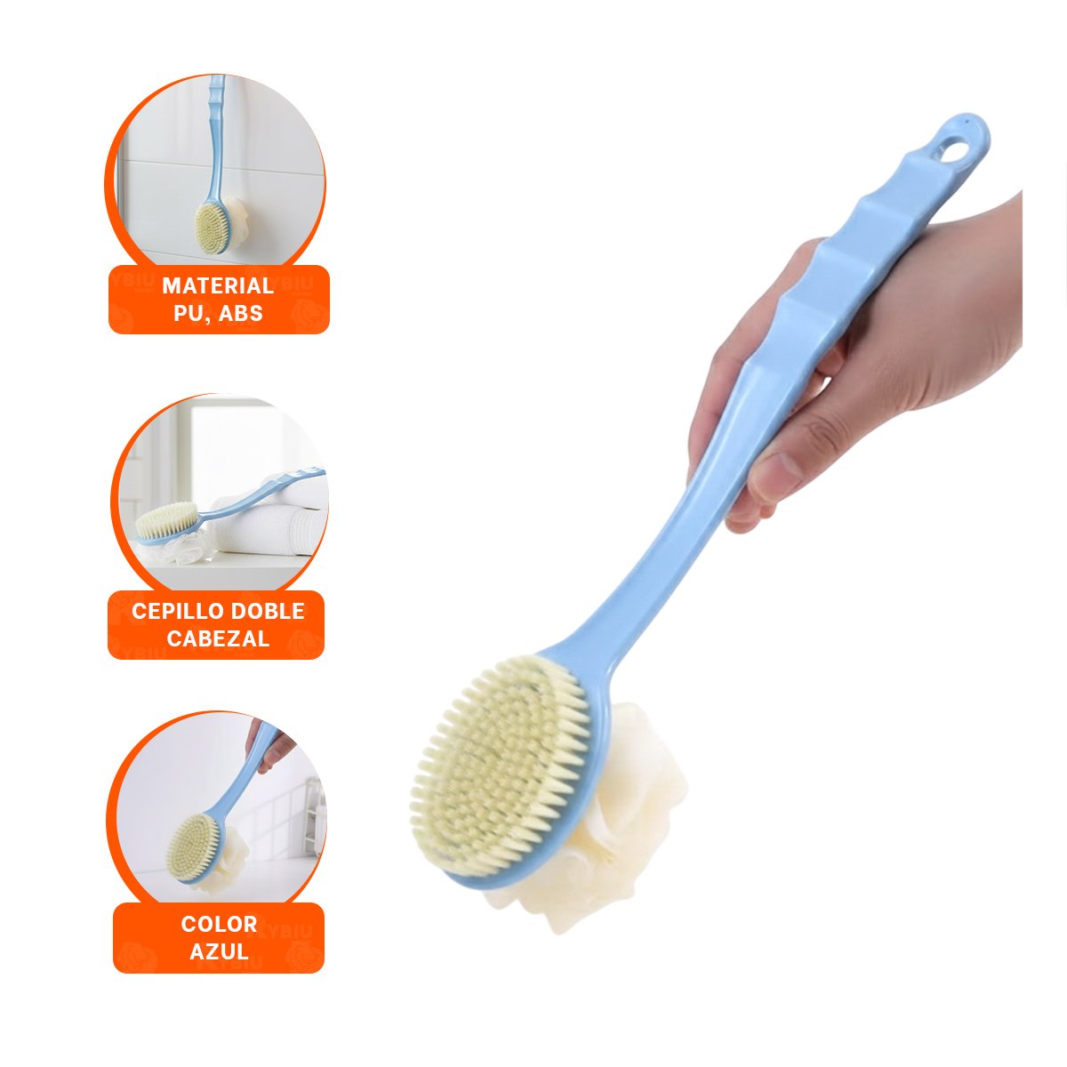 CEPILLO MULTIFUNCION AZUL 36CM DOBLE CABEZALES PARA USO COTIDIANO Y+POST IT - 5