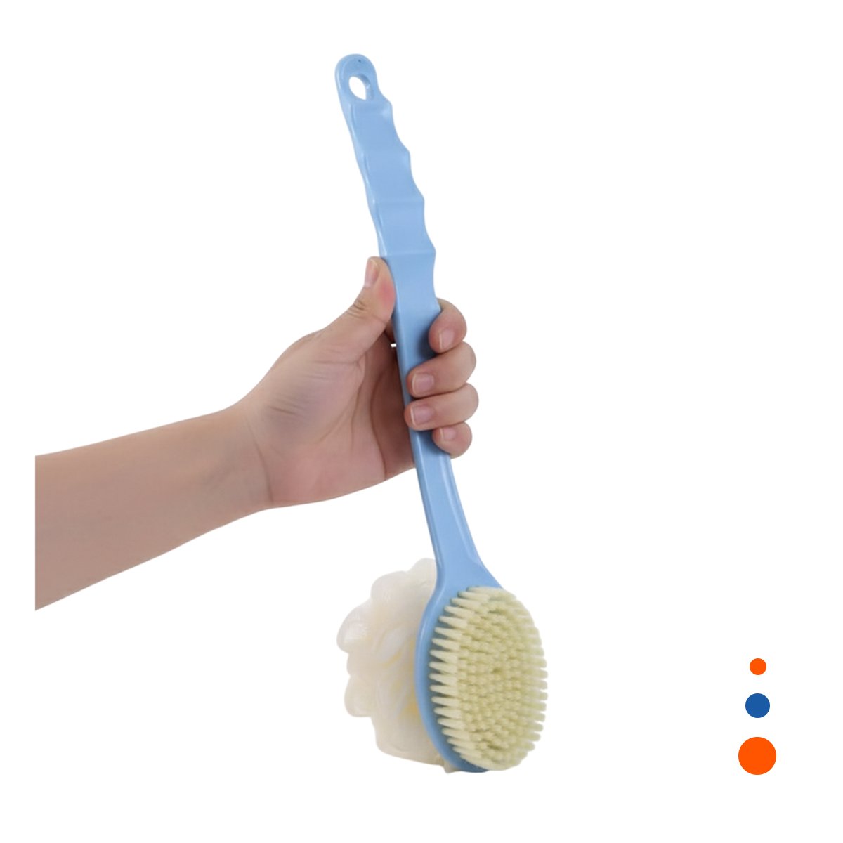 PACK2 ESCOBILLA SPA AZUL 36CM DOBLE CABEZALES PARA RELAJACION Y LIMPIEZA Y+REGALO STICKER - 2