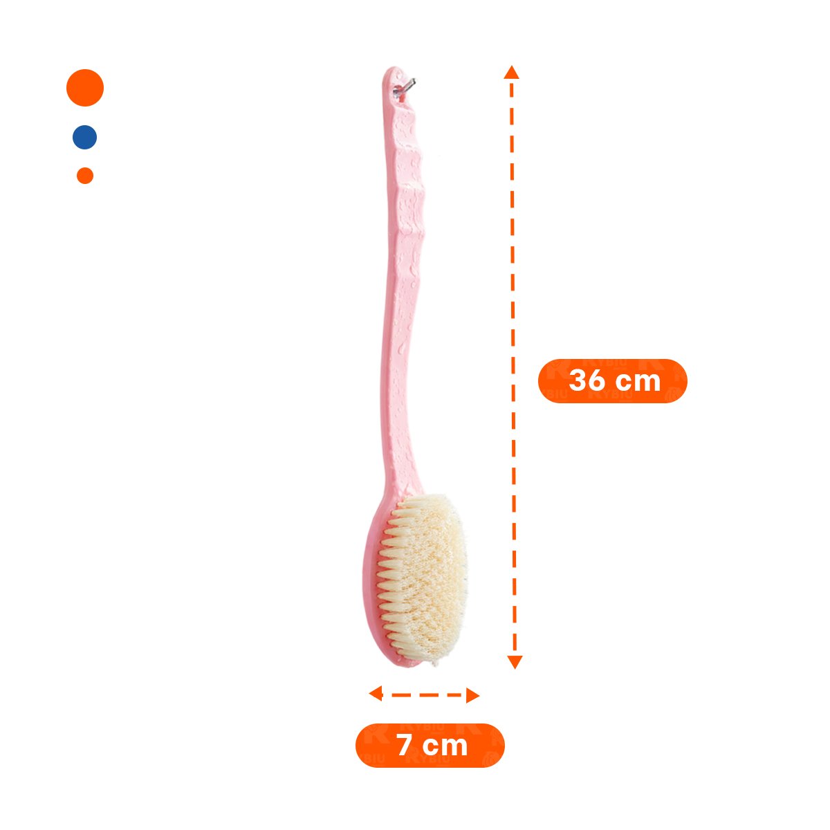 PACK2 ESCOBILLA CORPORAL ROSADO 36CM UN CABEZAL PARA PIEL DELICADA Y+PAPEL REGALO - 4