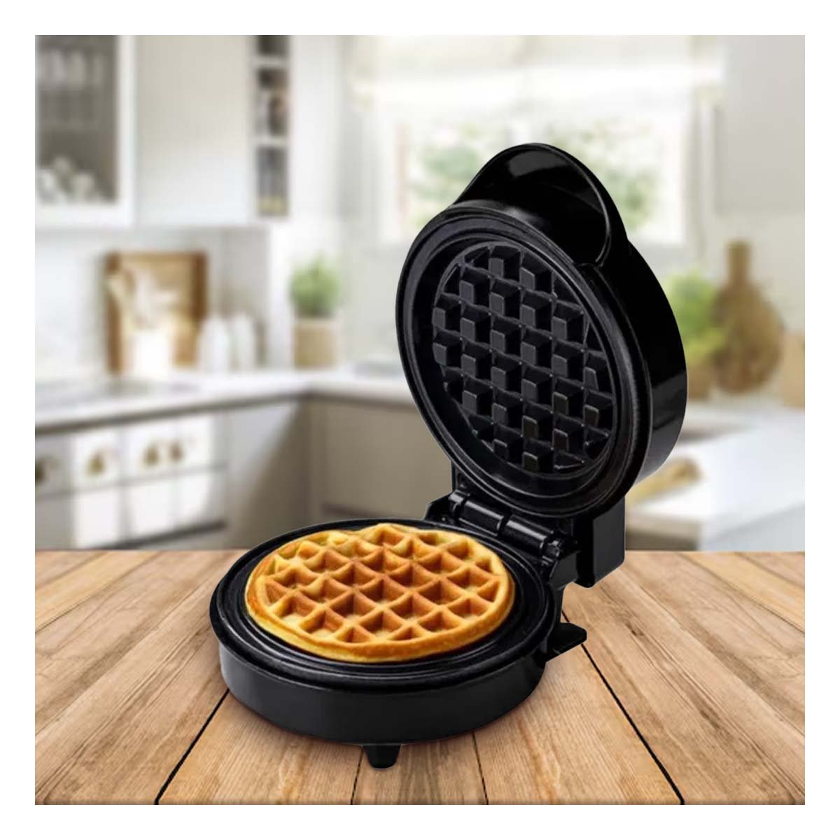 PACK2 PLANCHA PARA WAFFLES NEGRO CON LUZ LED PARA COCINA Y POSTRES UNIFORMES Y+REGALO STICKER - 3