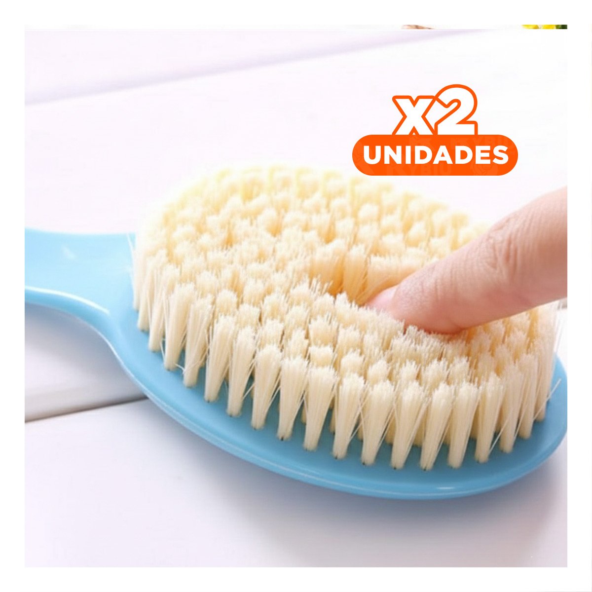 PACK2 ESCOBILLA CORPORAL AZUL 36CM UN CABEZAL PARA PIEL DELICADA Y+PAPEL REGALO - 1