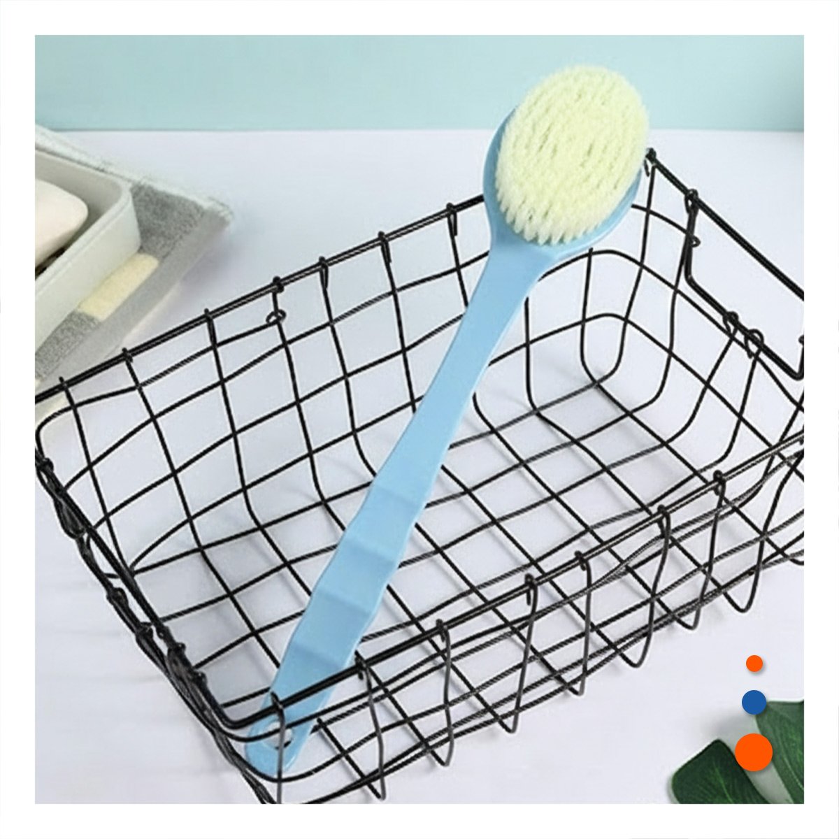 PACK2 ESCOBILLA CORPORAL AZUL 36CM UN CABEZAL PARA PIEL DELICADA Y+PAPEL REGALO - 5