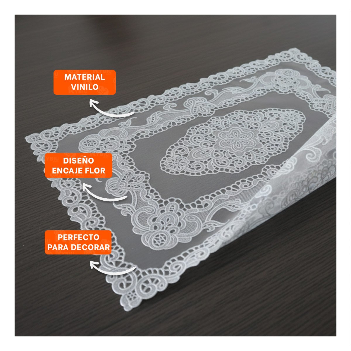 PACK12 TAPETE DECORATIVO PLATEADO CON ENCAJE FLORAL PARA HOGAR MODERNO Y+REGALO STICKER - 3
