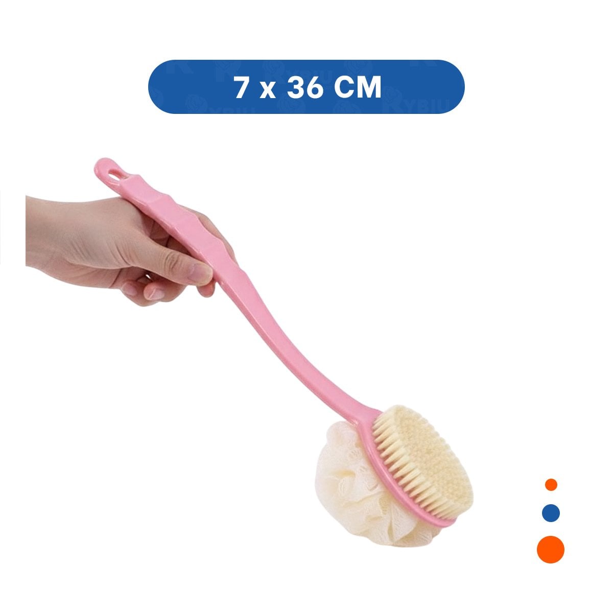 CEPILLO CORPORAL ROSADO DOBLE CABEZALES 36CM PARA RELAJACION DIARIA Y+PAPEL REGALO - 4