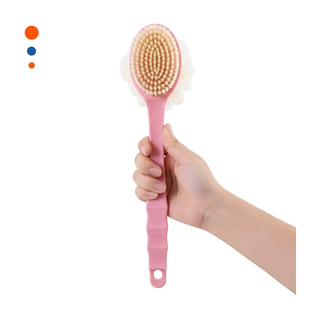 CEPILLO CORPORAL ROSADO DOBLE CABEZALES 36CM PARA RELAJACION DIARIA Y+PAPEL REGALO - 5