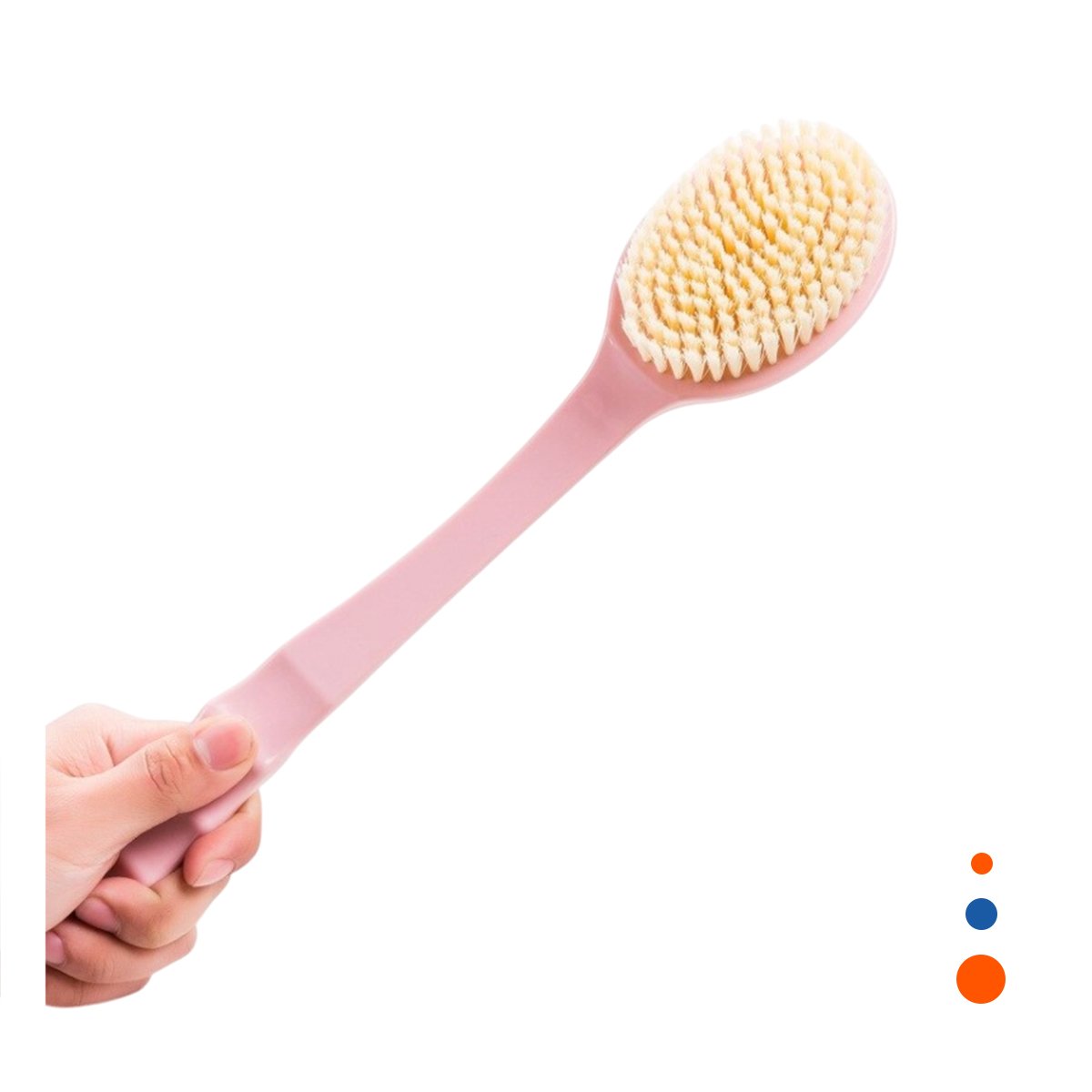 PACK2 ESCOBILLA SPA ROSADO 36CM UN CABEZAL PARA RELAJACION Y LIMPIEZA Y+REGALO STICKER - 2