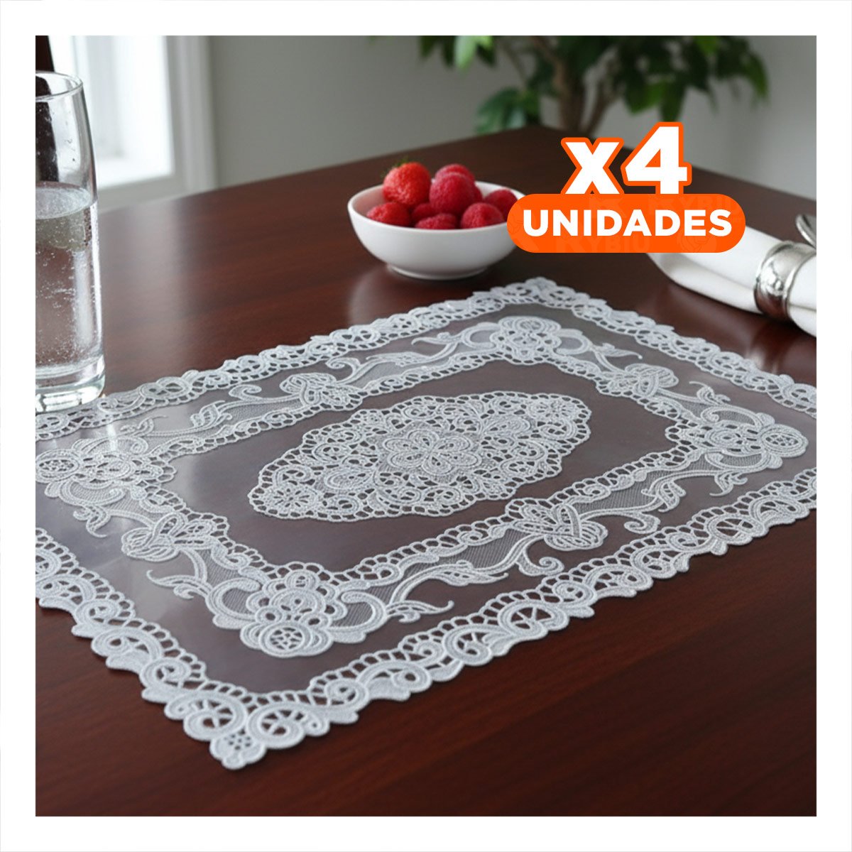 PACK4 CUBIERTA SOFISTICADA PLATEADA CON FLORES PARA MESA ELEGANTE Y+PAPEL REGALO - 1