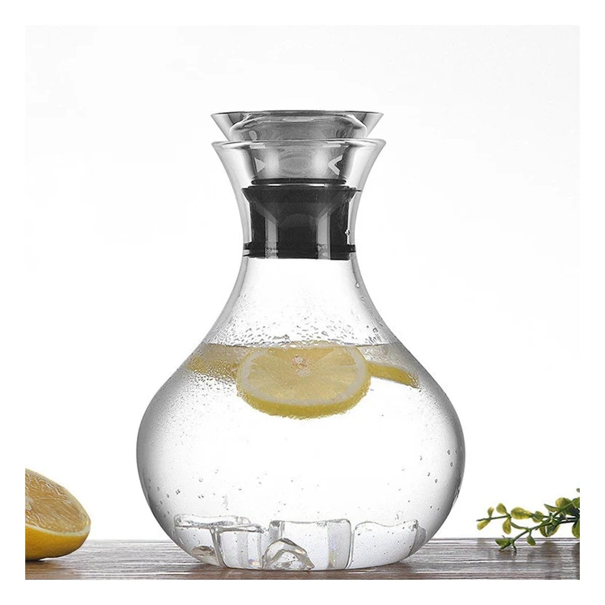 BLANCO JARRA FUJI 1600 ML TRANSPARENTE CON TAPA ESTILO ELEGANTE MESA Y+PAPEL REGALO - 1