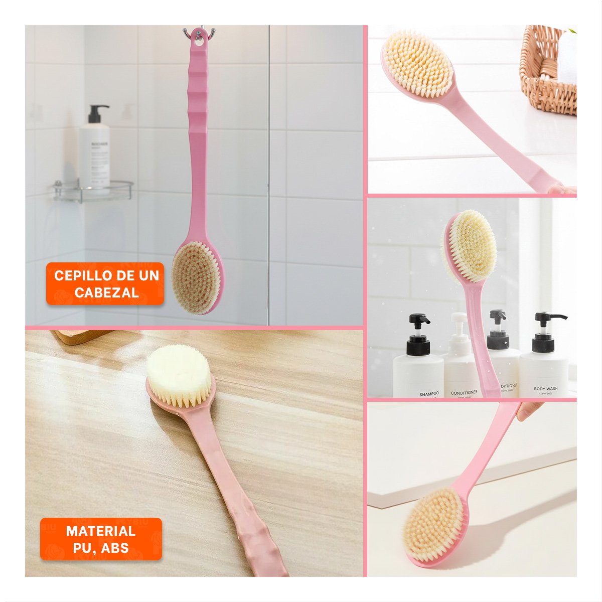 PACK12 BROCHA HIGIENE ROSADO 36CM UN CABEZAL FACIL DE USAR - 2