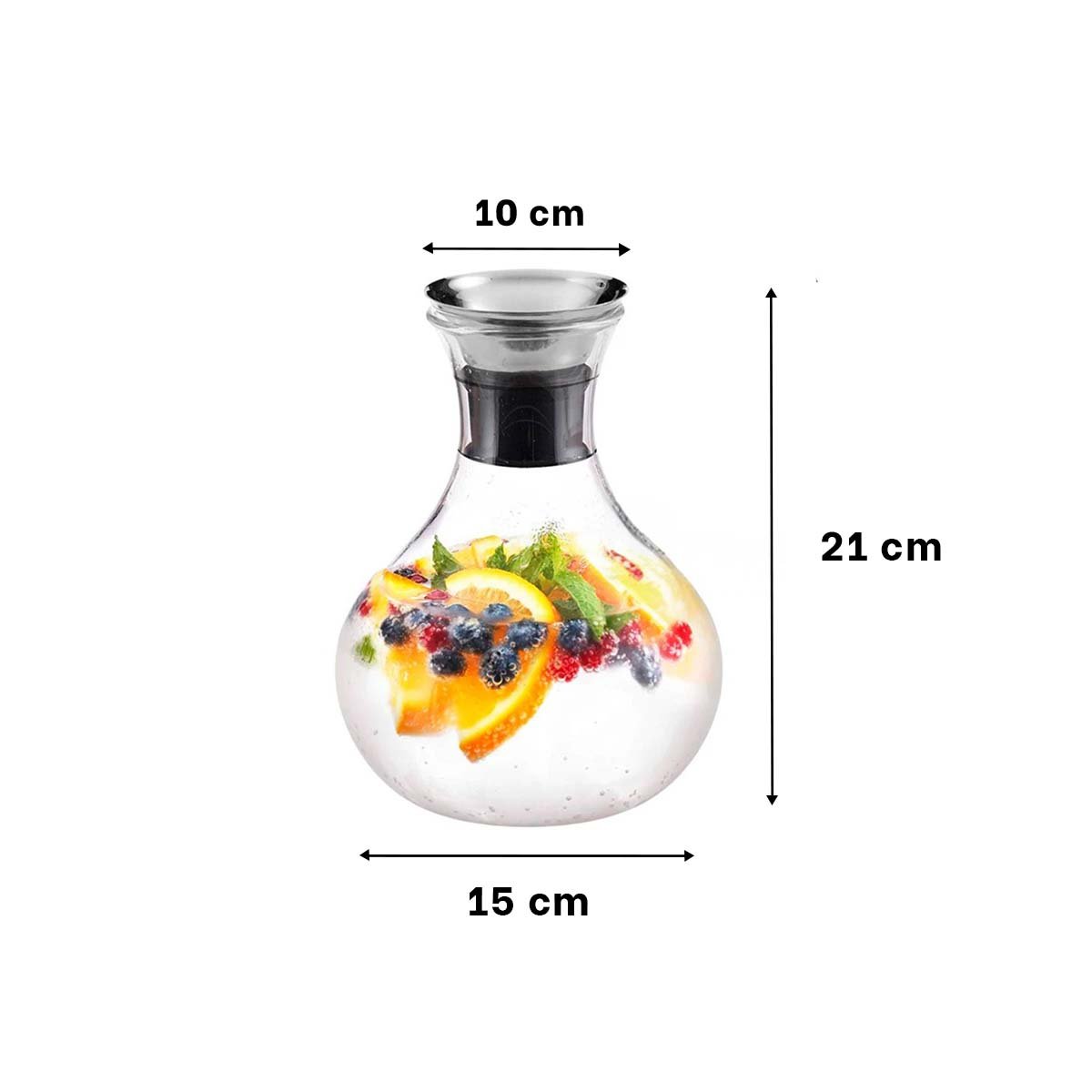 PACK6 ELEGANTE JARRA FUJI 1600 ML TRANSPARENTE CON TAPA USO PRACTICO DIARIO Y+REGALO STICKER - 4