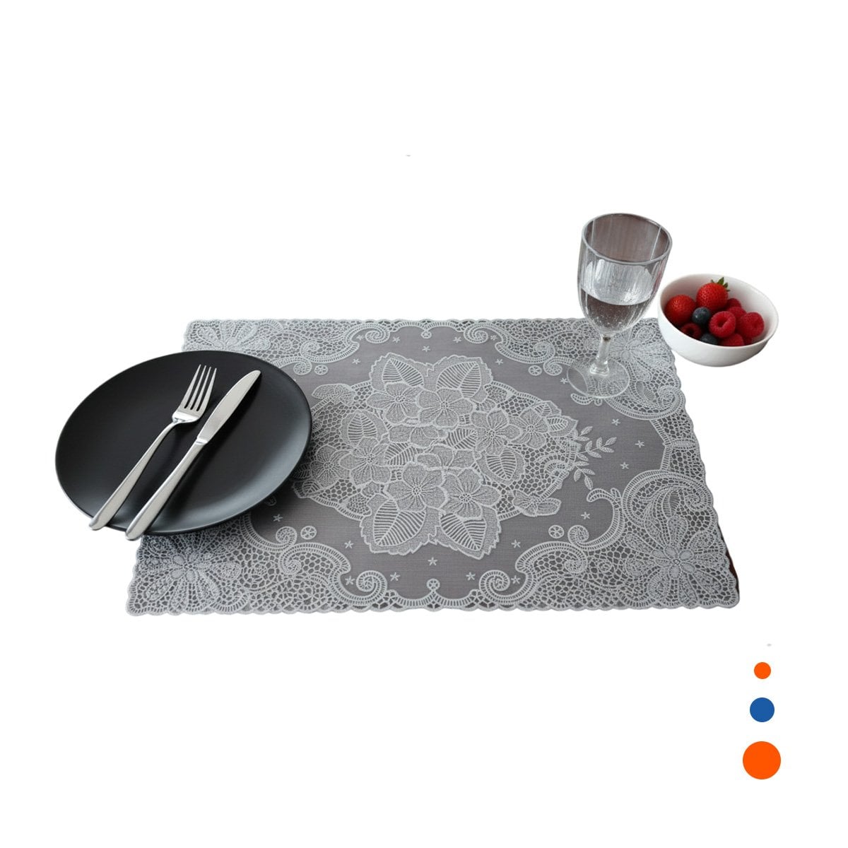 PACK6 PROTECTOR MODERNO PLATEADO CON DETALLE DE FLORES PARA HOGAR MODERNO Y+REGALO STICKER - 2