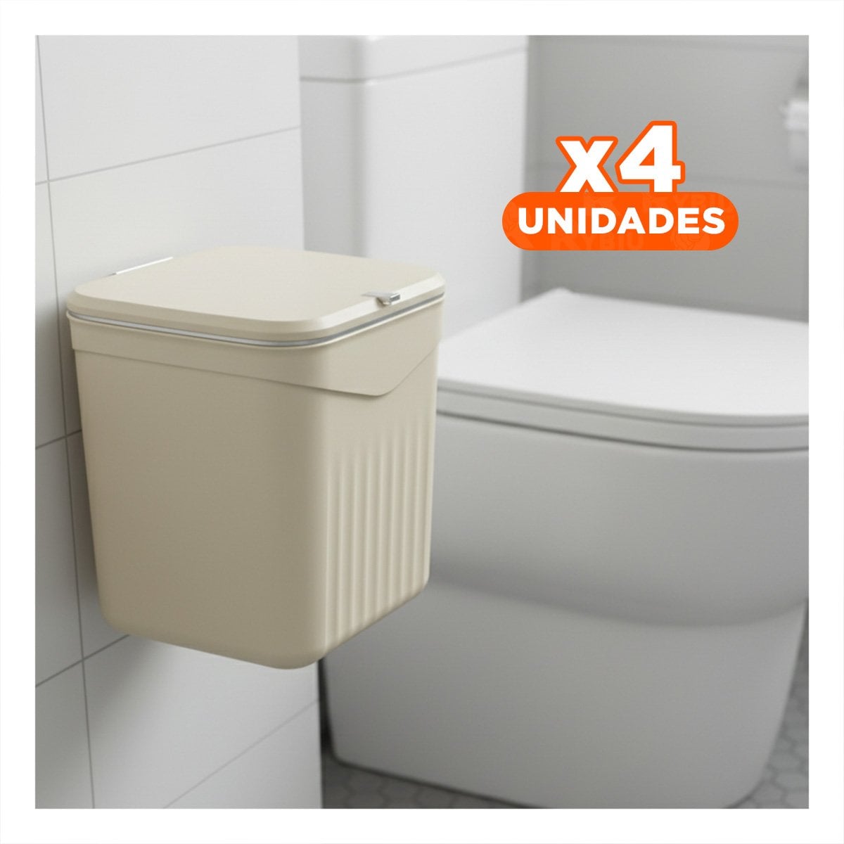 PACK4 CONTENEDOR ORGANIZADOR BEIGE PRACTICO Y RESISTENTE PARA CASA Y+PAPEL REGALO - 1