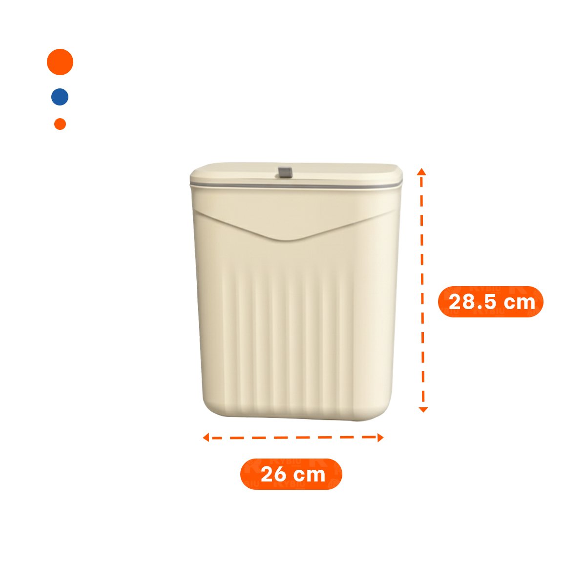 TACHO DE BASURA COLGANTE BEIGE COMPACTO Y RESISTENTE PARA LA COCINA Y+REGALO STICKER - 4