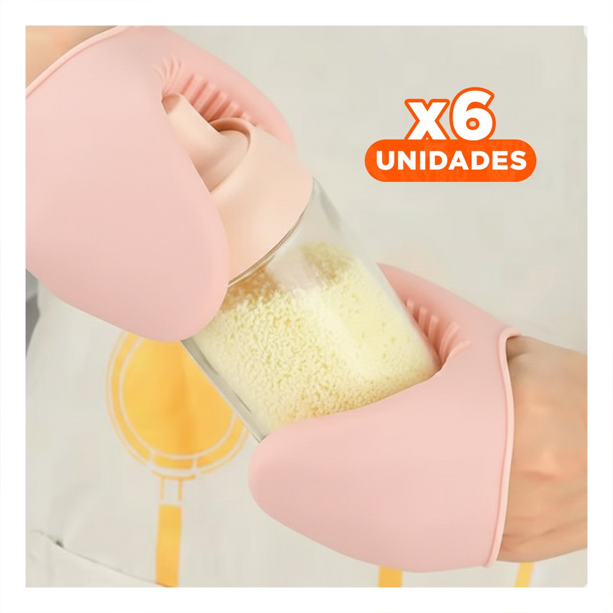 PACK6 PROTECCIONES COMODAS DE SILICONA ROSADO PARA USO EN COCINA 7,3X9,5CM - 1