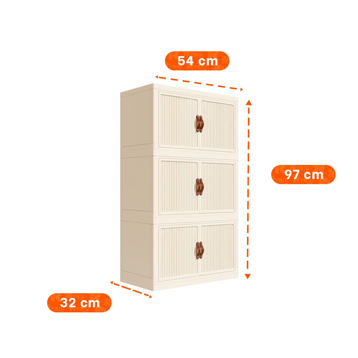 MUEBLE PLEGABLE 3 NIVELES BEIGE ESTANTE ORGANIZADOR DE DORMITORIO Y+REGALO STICKER - 4