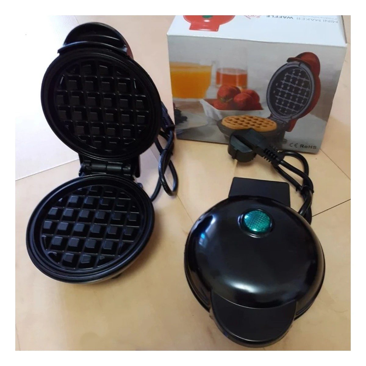 PACK2 PLANCHA PARA WAFFLES NEGRO PARA COCINA Y PREPARACION DE POSTRES DULCES - 5
