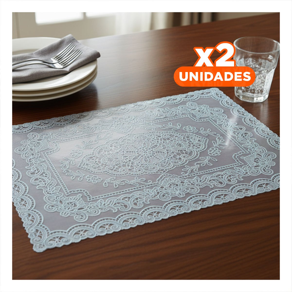 PACK2 MANTEL DECORATIVO PLATEADO CON MOTIVO DE FLORES Y RAMAS PARA HOGAR MODERNO Y+PAPEL REGALO - 1