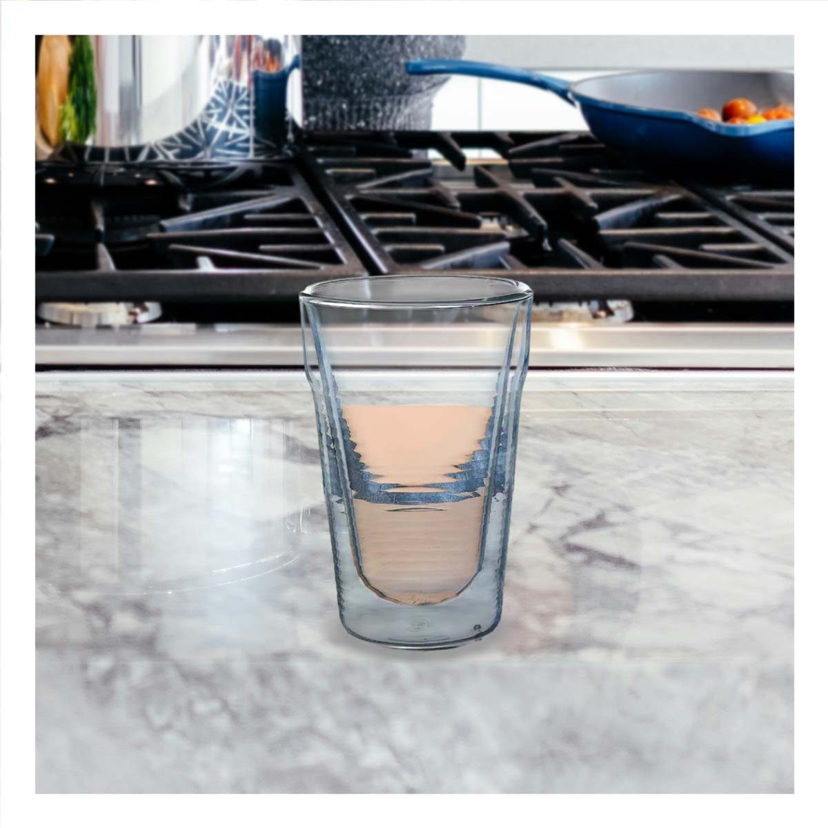 VASO DOBLE CAPA 260ML CON CUERPO DE VIDRIO BOROSILICATO TRANSPARENTE Y+LIGAS REGALO - 3