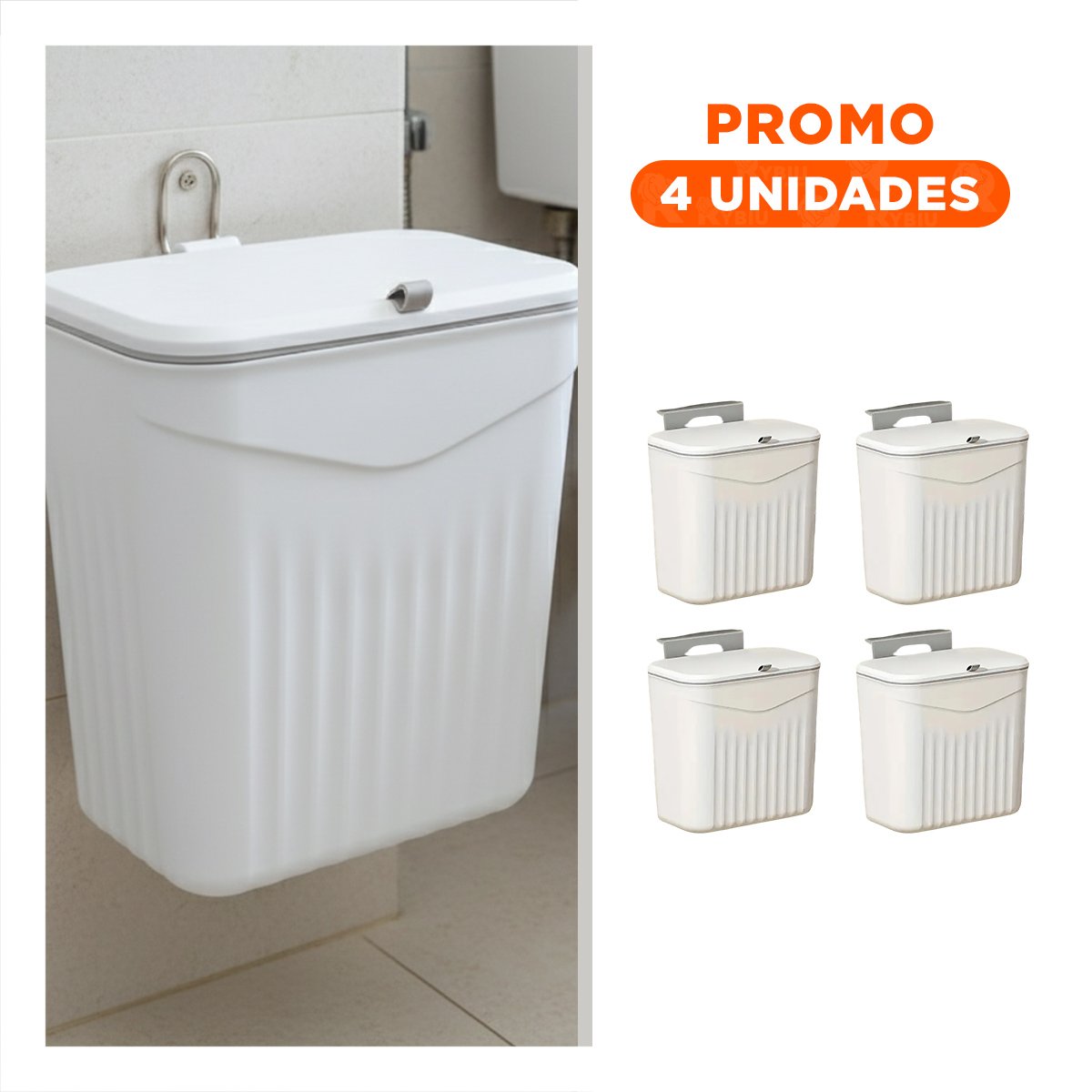 PACK4 CONTENEDOR COLGANTE BLANCO PRACTICO Y ELEGANTE PARA CASA - 1