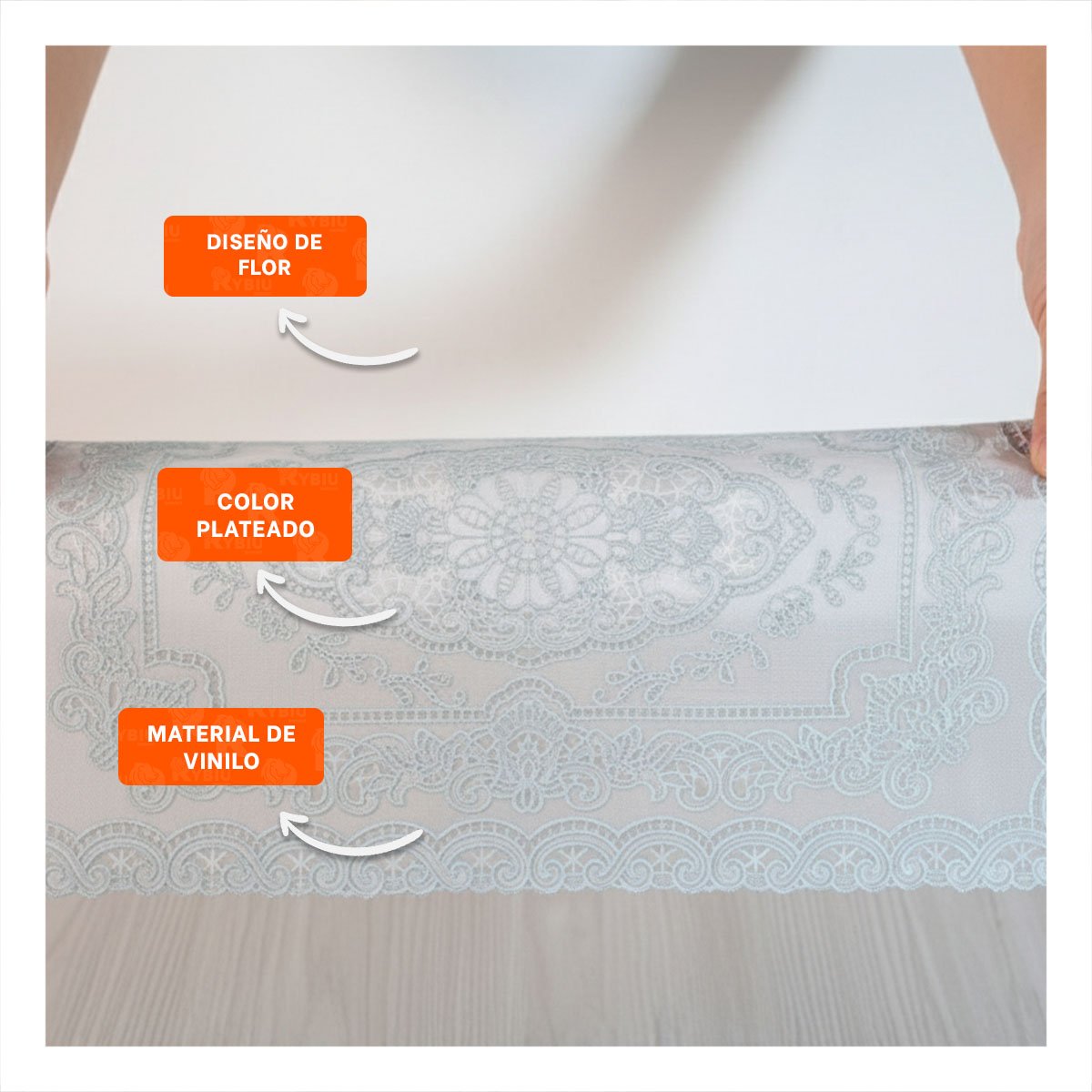 PACK12 PROTECTOR DECORATIVO PLATEADO CON DISEÑO DE FLORES Y RAMAS Y+REGALO STICKER - 3