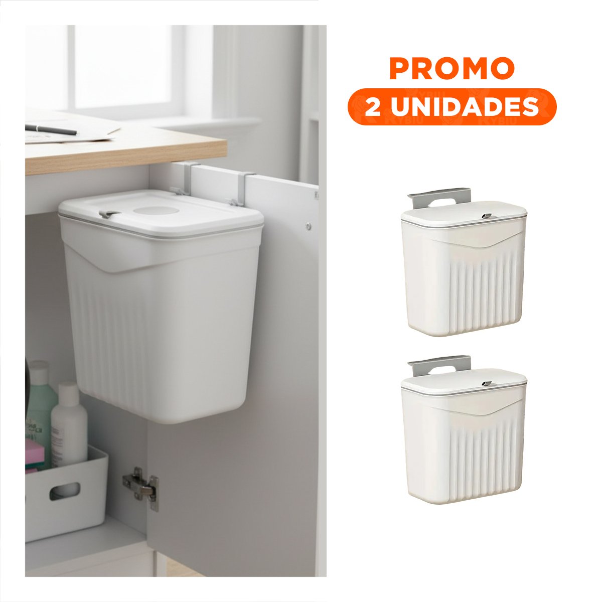 PACK2 CONTENEDOR ORGANIZADOR BLANCO COLGANTE RESISTENTE Y FUNCIONAL Y+REGALO STICKER - 1