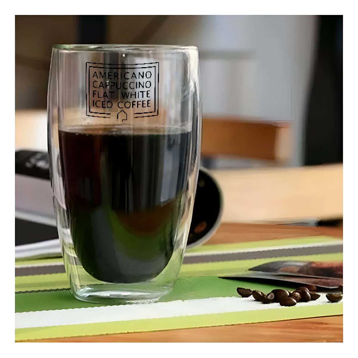 PACK12 RECIPIENTE TRANSPARENTE PARA FRAPPUCCINO 450 ML DE VIDRIO DOBLE CAPA Y+REGALO STICKER - 5