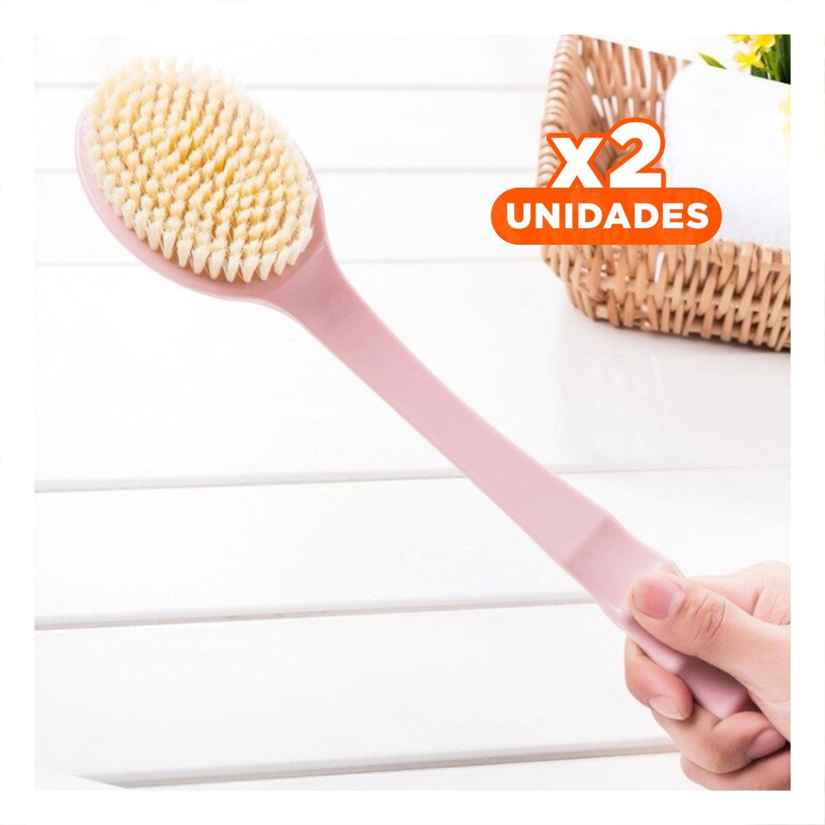 PACK2 ESCOBILLA UN CABEZAL ROSADO 36CM PARA BANO Y RELAX TOTAL - 1